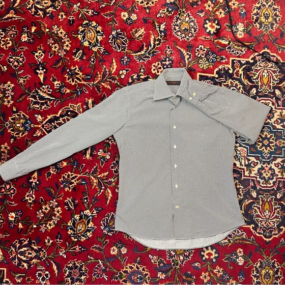 Etro Size 40 (16 / M) Monochrome Geometric Men's Shirt - Picture 2 of 2